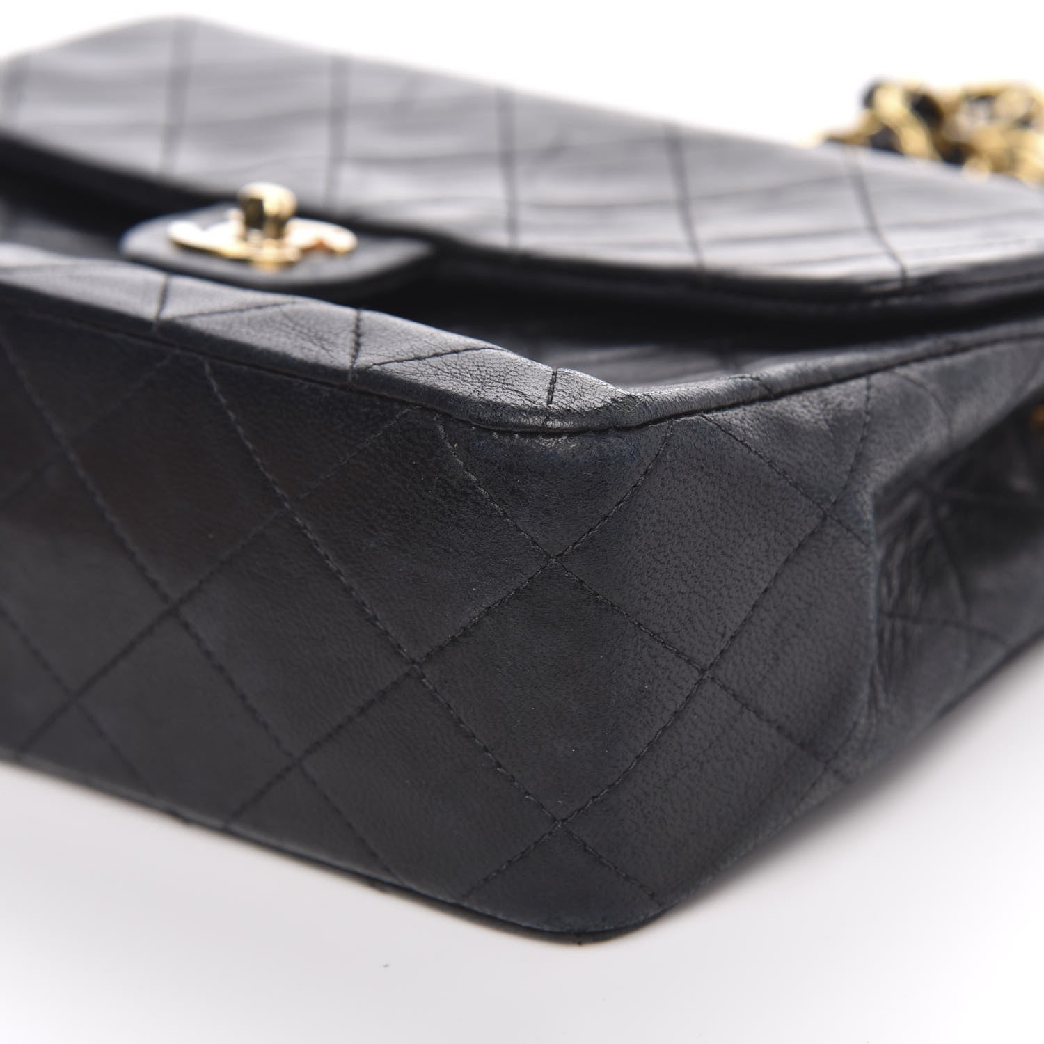 Chanel Lambskin Quilted Mini Square Flap Bag Black 10 of 17