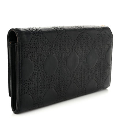 Christian Dior Calfskin Cannage Lady Dior Rendezvous Wallet Black 3 of 8