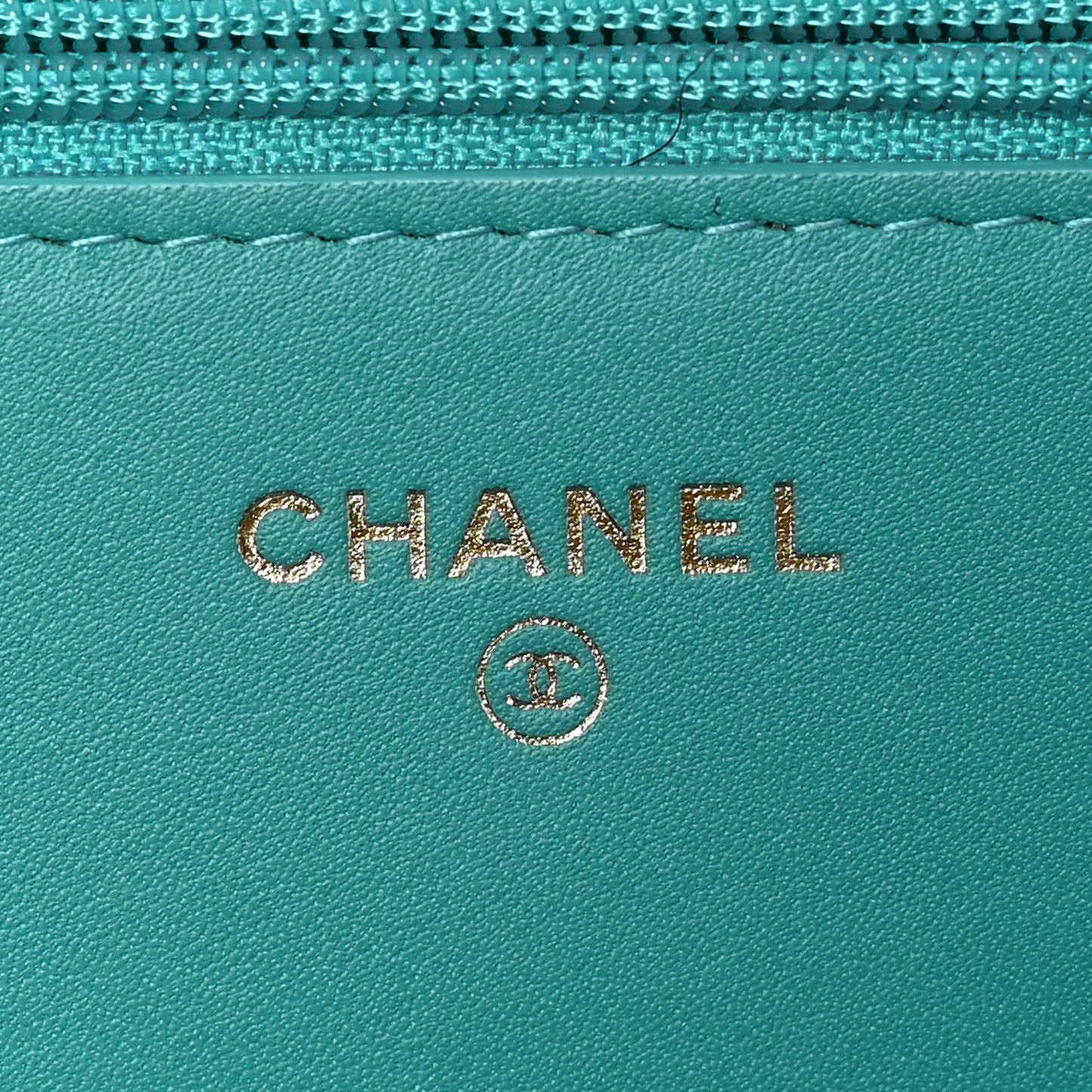 Lambskin Quilted Boy Wallet On Chain WOC Turquoise