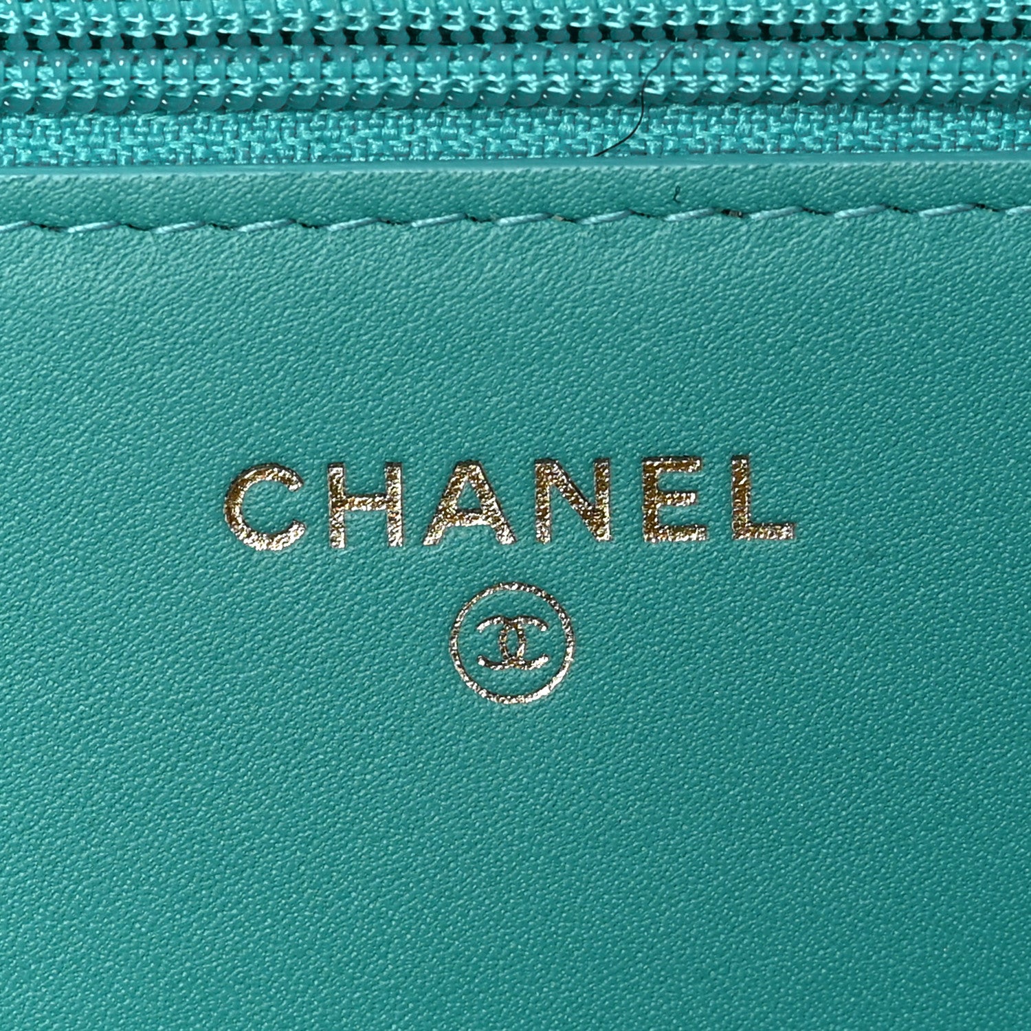 Chanel Lambskin Quilted Boy Wallet On Chain WOC Turquoise 5 of 8