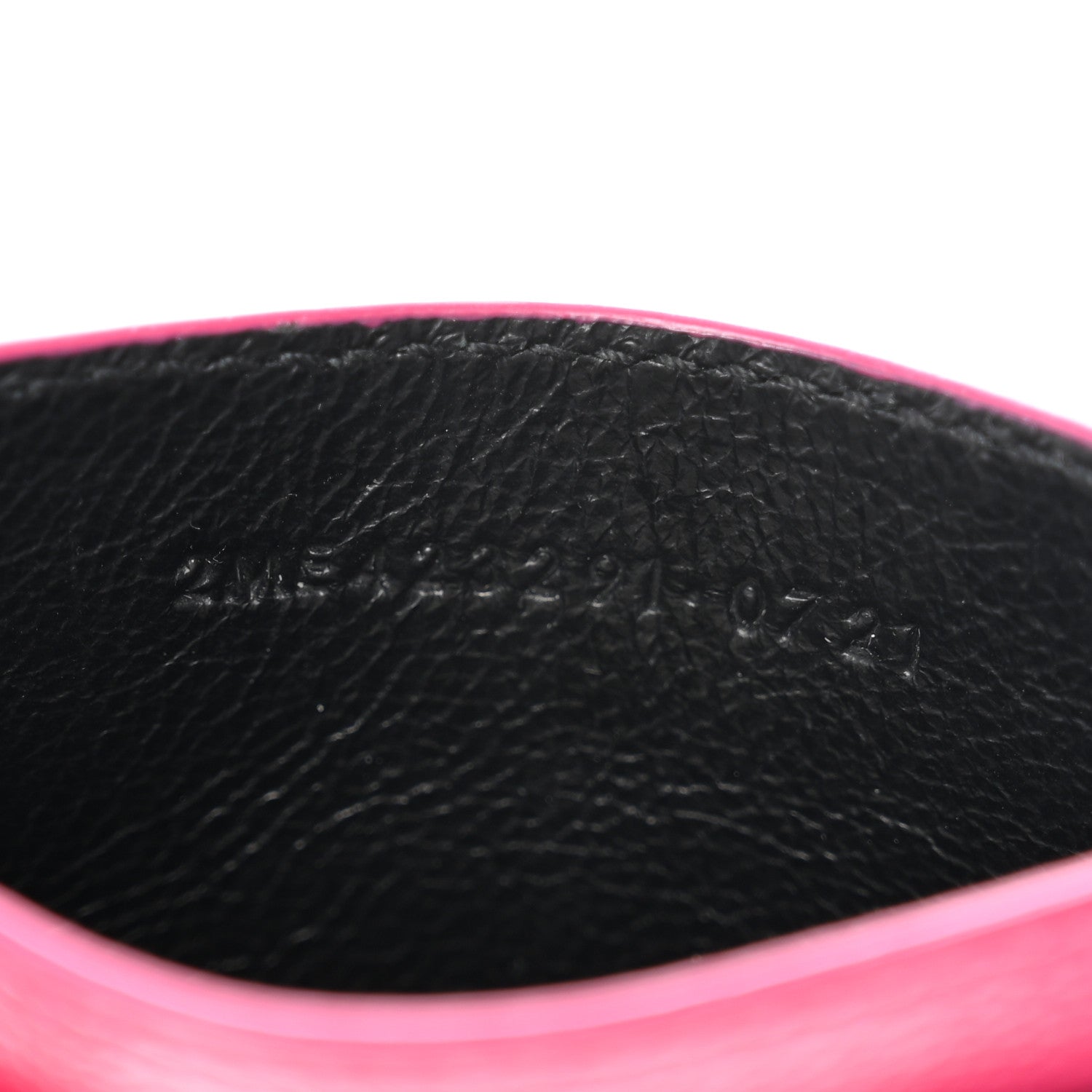 Saint Laurent Grain De Poudre Matelasse Chevron Monogram Credit Card Case Fresh Fuxia 7 of 7
