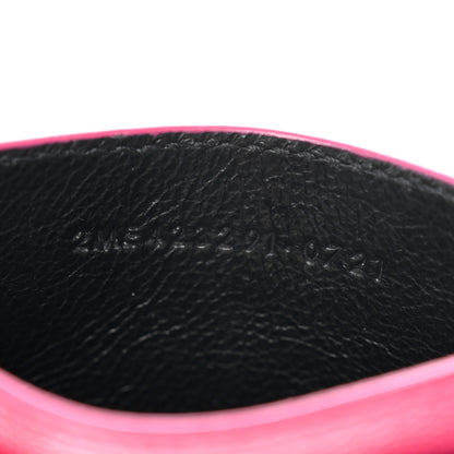 Saint Laurent Grain De Poudre Matelasse Chevron Monogram Credit Card Case Fresh Fuxia 7 of 7