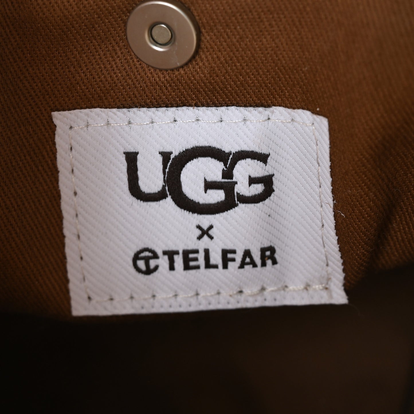 X UGG Suede Shearling Small Shopping Bag Chestnut