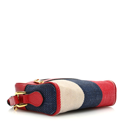 Gucci Canvas Sylvie Stripe Mini Ophidia Camera Bag Mystic White Hibiscus Red Maritime 4 of 12