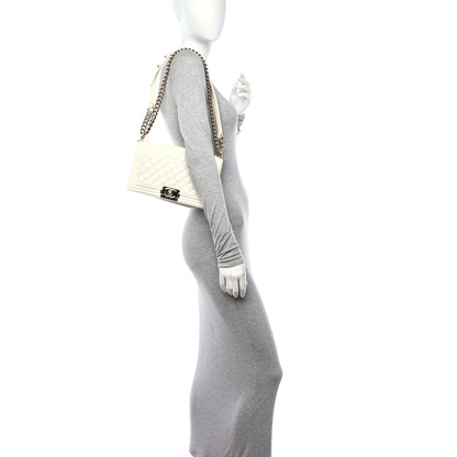 Chanel Caviar Quilted Medium Boy Flap White 2 of 11