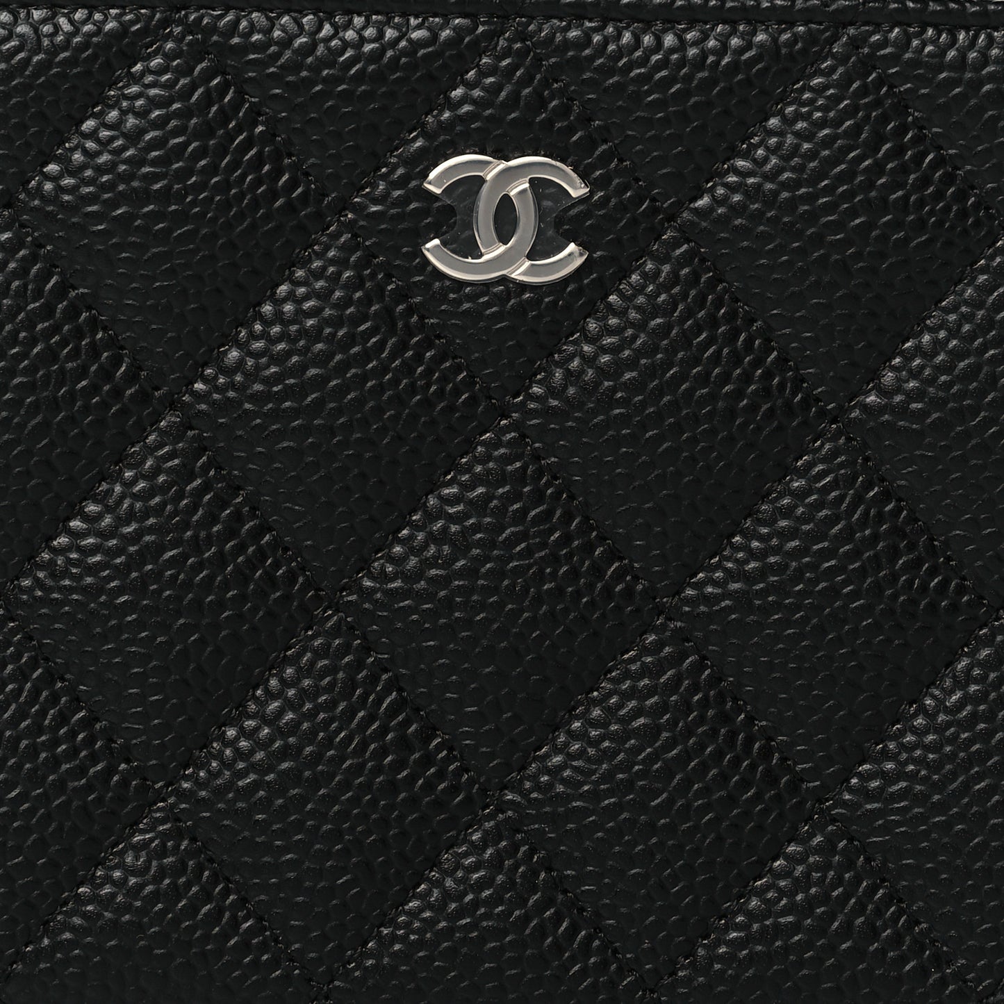 Caviar Quilted Large Gusset Zip Around Wallet Black
