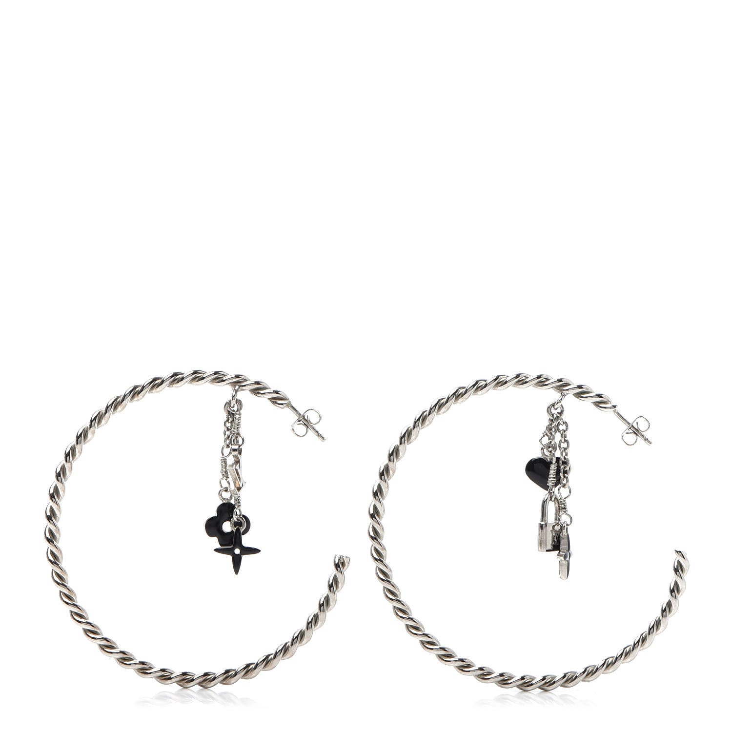 Louis Vuitton Sweet Monogram Creole Hoop Earrings Silver 1 of 6