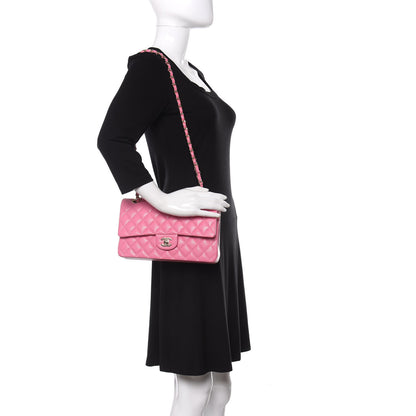 Chanel Caviar Quilted Medium Double Flap Pink 2 of 10