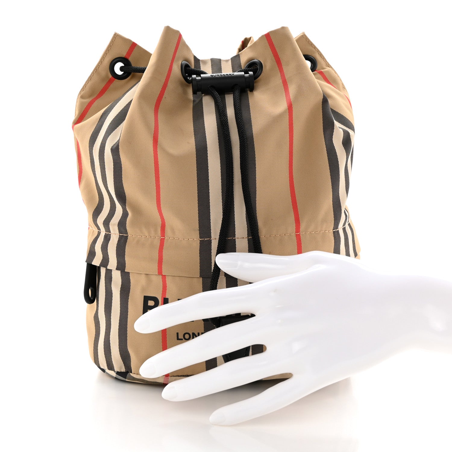 Burberry Econyl Icon Stripe Phoebe Drawcord Pouch Archive Beige 2 of 10