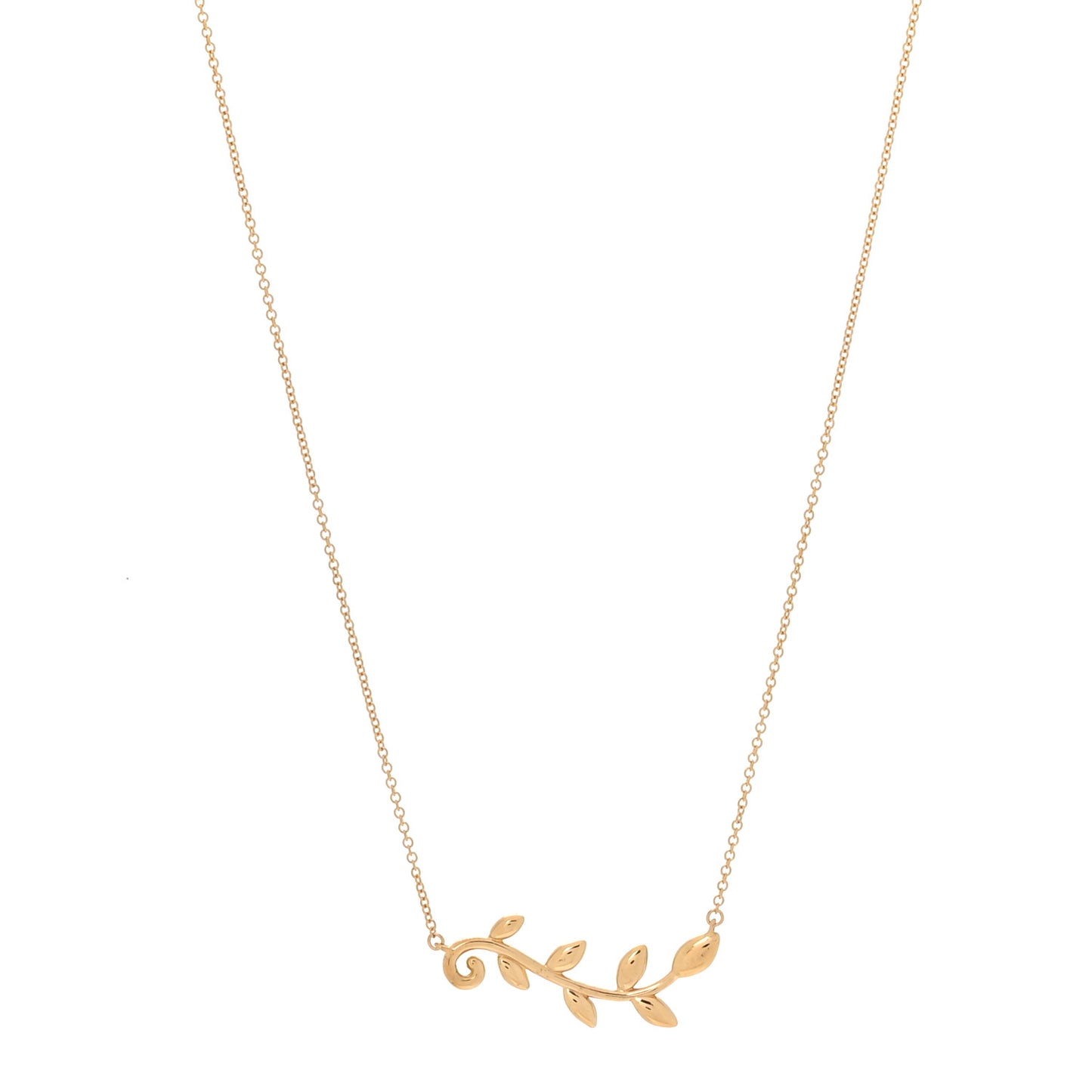 18K Yellow Gold Paloma Picasso Olive Leaf Vine Pendant Necklace