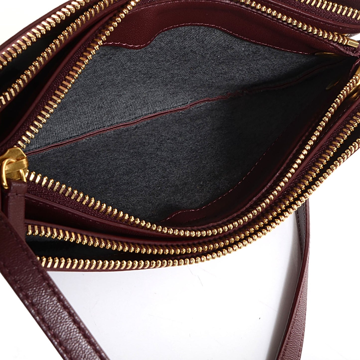 Lambskin Small Trio Crossbody Bag Burgundy