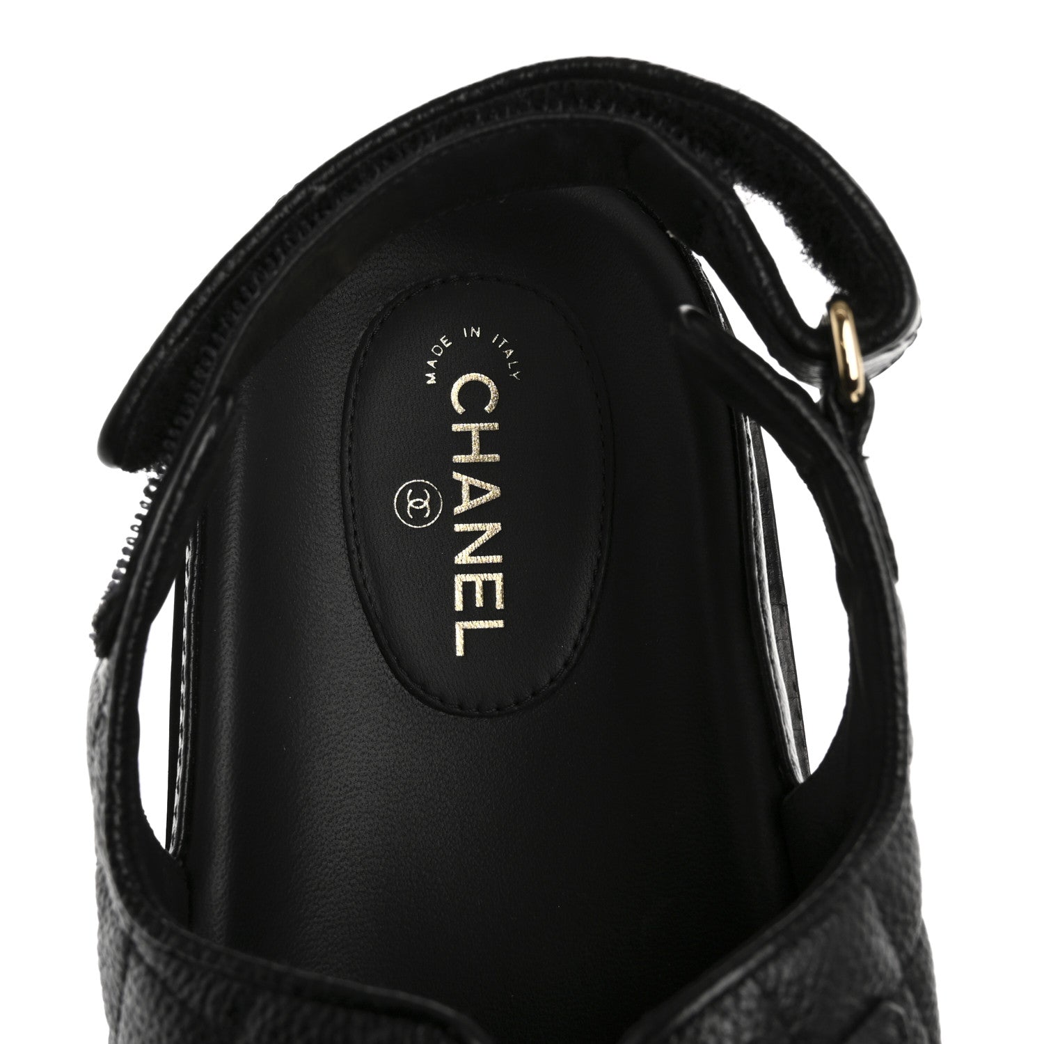 Chanel Grained Calfskin Velcro Dad Sandals 42 Black 7 of 10