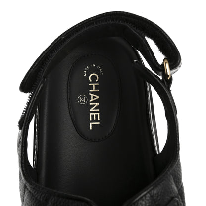 Chanel Grained Calfskin Velcro Dad Sandals 42 Black 7 of 10