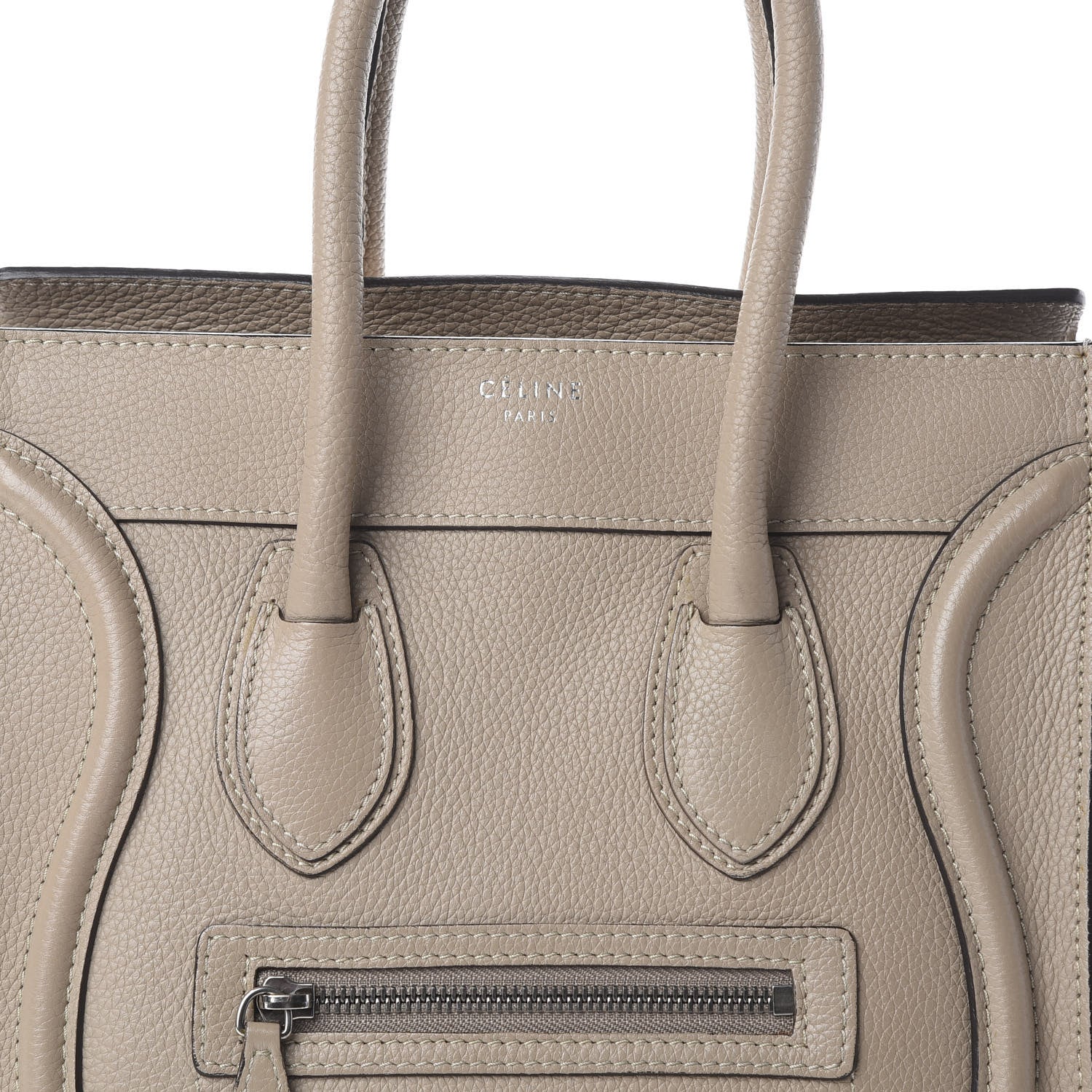 Celine Drummed Calfskin Micro Luggage Dune 8 of 8