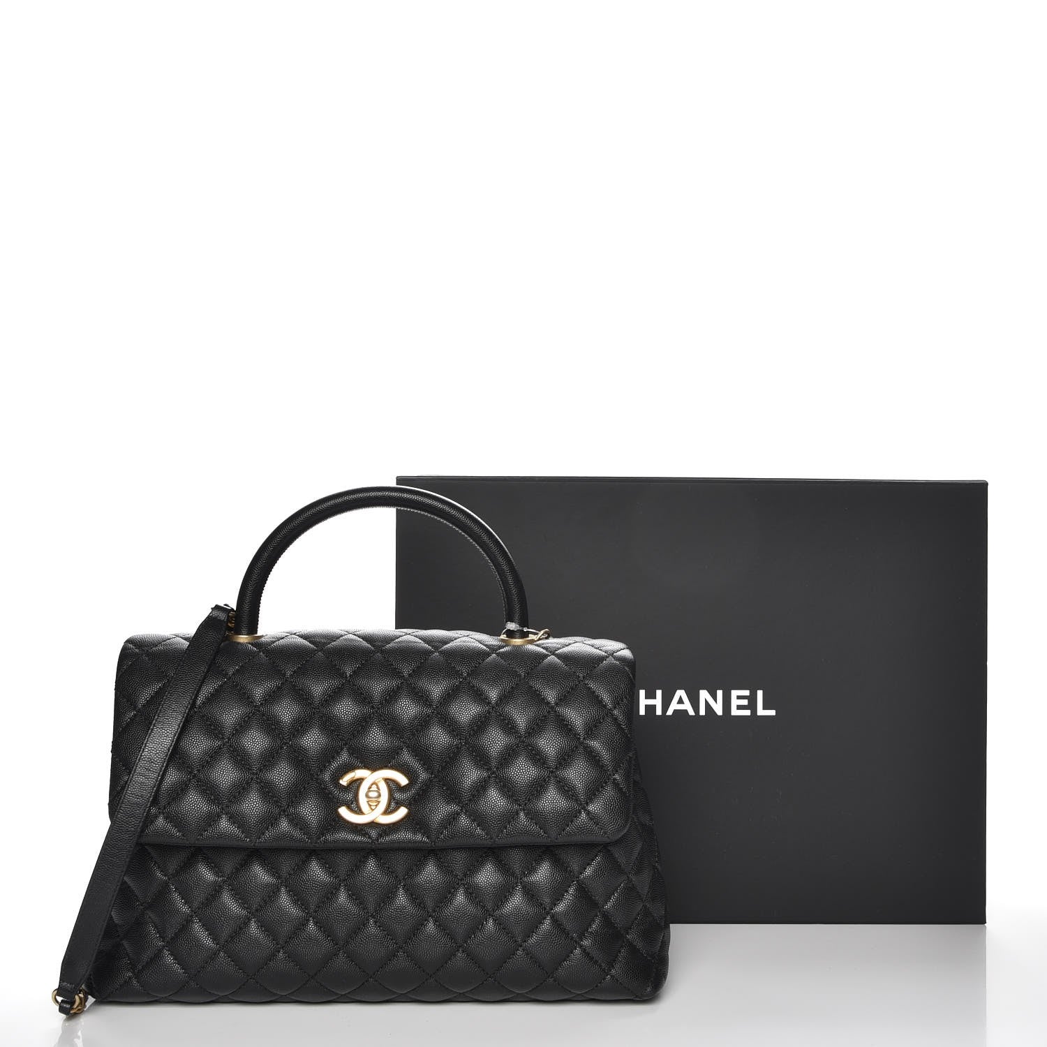 Chanel Caviar Quilted Large Coco Handle Flap Black 9 of 9