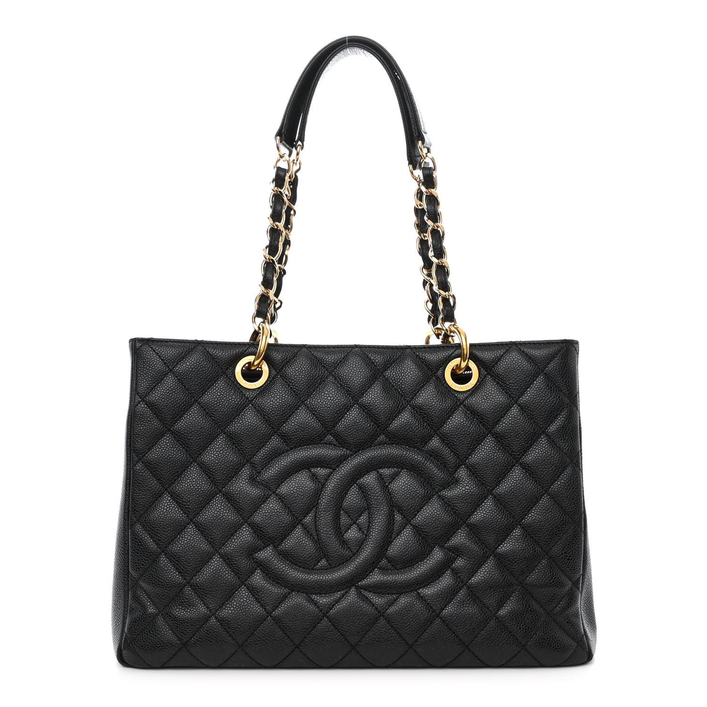Caviar Quilted Grand Shopping Tote GST Black