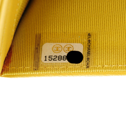 Chanel Lambskin Quilted Yen Wallet Yellow 8 of 9