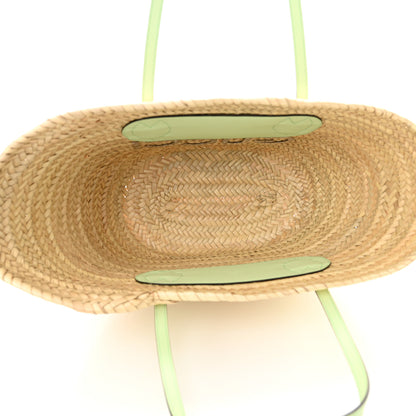 Gucci Straw Calfskin Plexiglass Small Logo Tote Pale Green 5 of 12