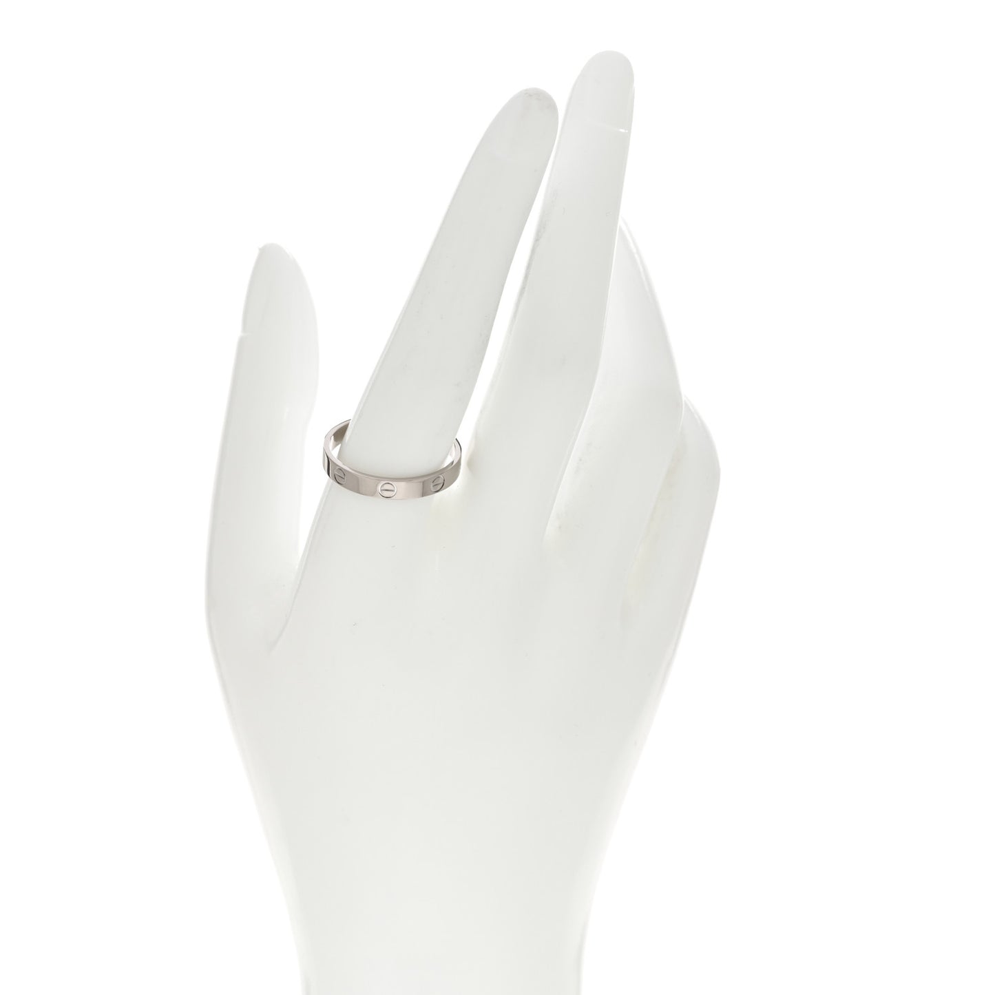 18K White Gold 3.5mm LOVE Wedding Band Ring 63 10.25