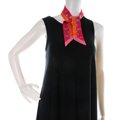 Hermes Silk Rocabar Twilly Orange Rouge Framboise 2 of 5