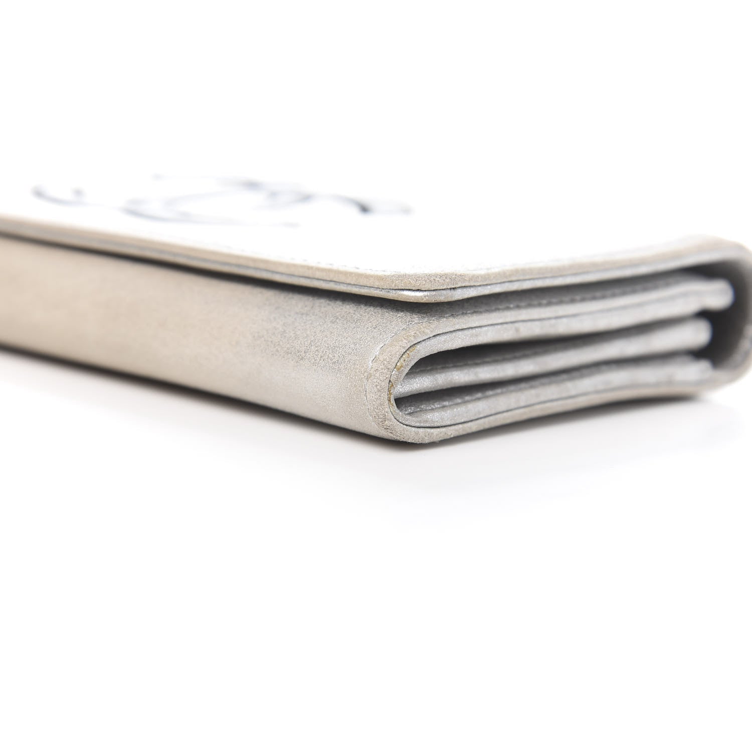 Chanel Lambskin Large CC Flap Wallet Silver 11 of 15