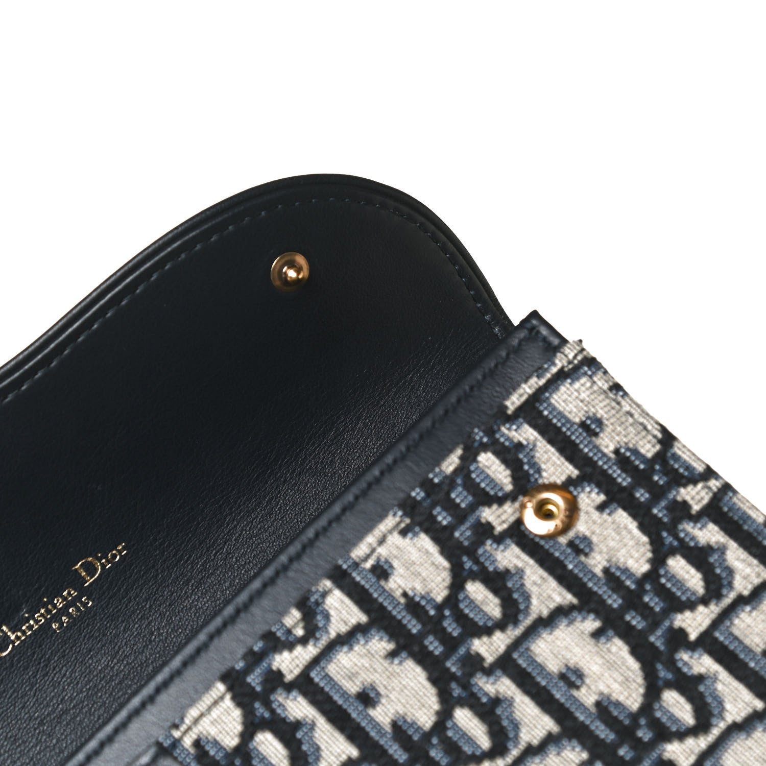Christian Dior Oblique Saddle Chain Long Wallet Blue 12 of 14