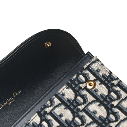 Christian Dior Oblique Saddle Chain Long Wallet Blue 12 of 14