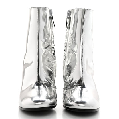 Balenciaga Miroir Calfskin Ankle Booties 36 Argent 2 of 12