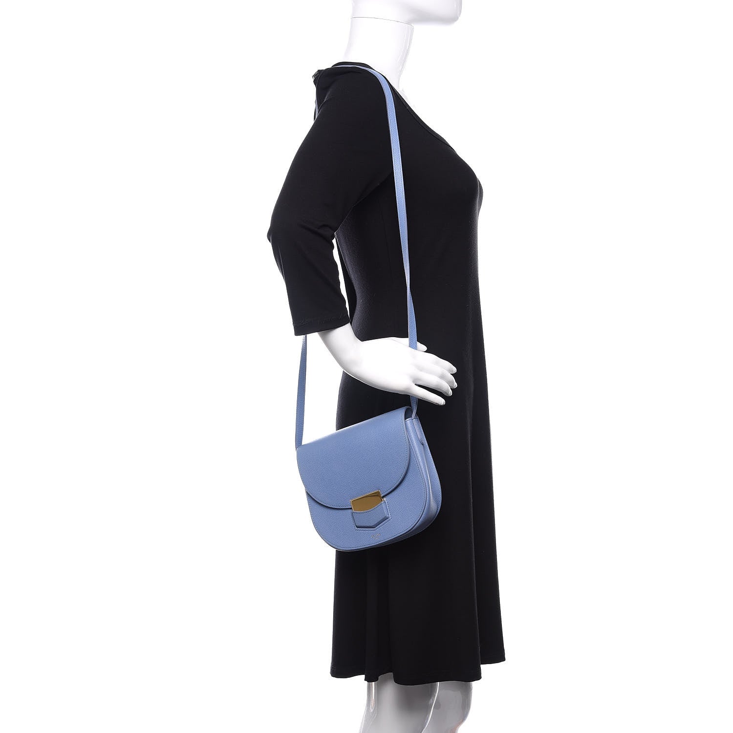 Celine Grained Calfskin Small Trotteur Porcelain 2 of 10