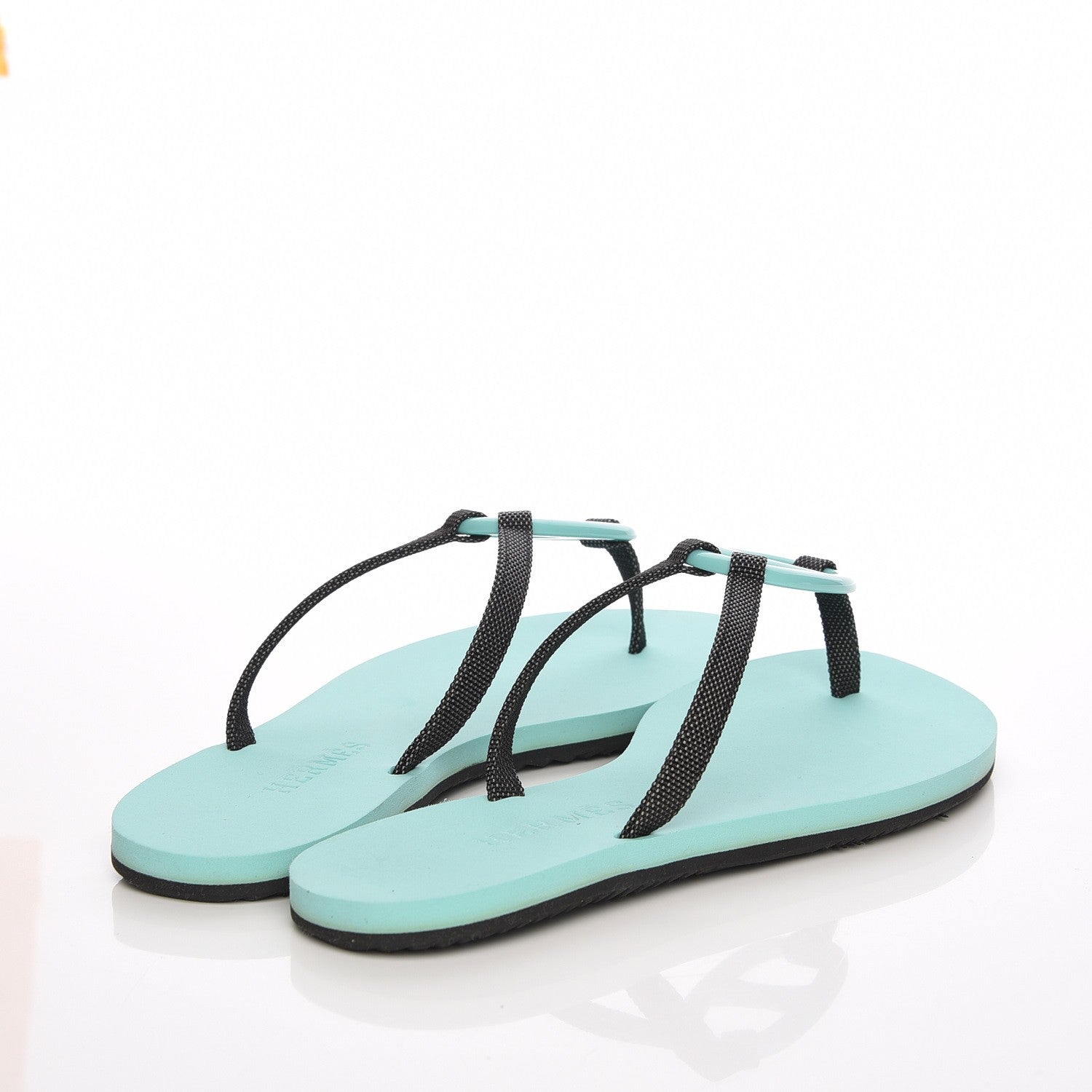 Hermes Canvas Acetate Kala Nera Sandals 35 Vert Celadon Carbone 4 of 8