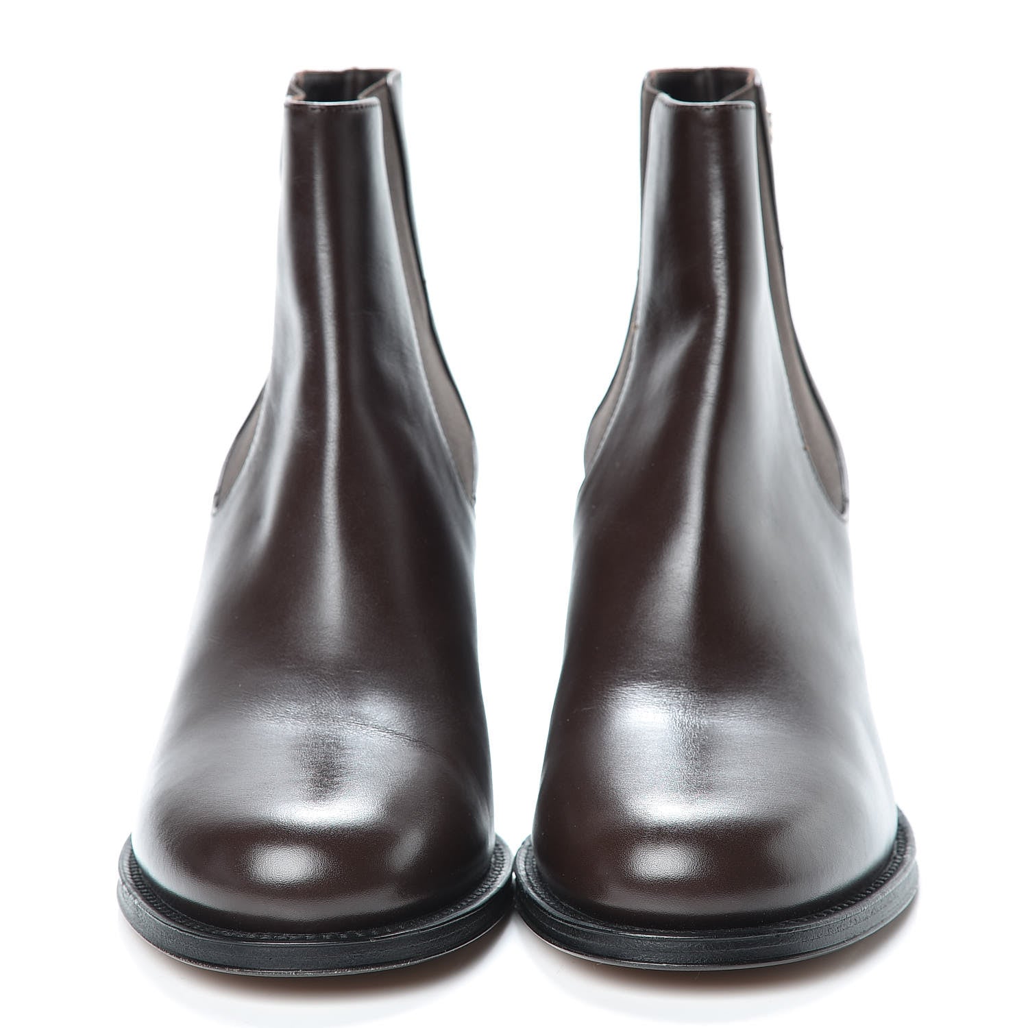 Chanel Glazed Calfskin Short Boots 40 Dark Brown 2 of 8