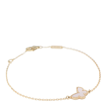 Van Cleef & Arpels 18K Yellow Gold Mother of Pearl Sweet Alhambra Butterfly Bracelet 1 of 6