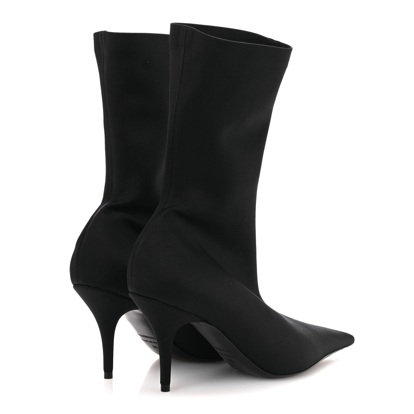 Jersey Crepe Extreme Pointed Toe Knife Booties 36 Black