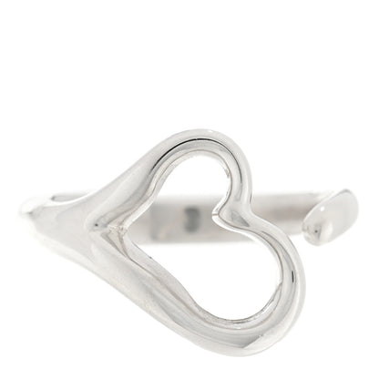 Tiffany Sterling Silver Elsa Peretti Open Heart Ring 56 7.75 1 of 4