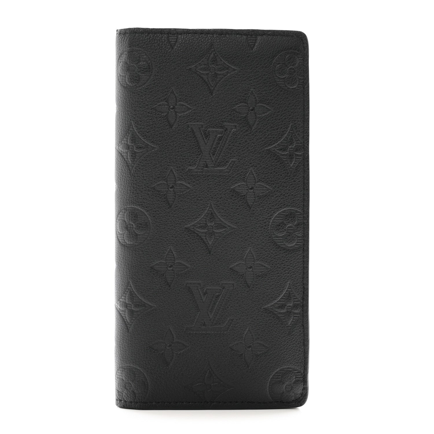Louis Vuitton Calfskin Monogram Shadow Brazza Wallet Black 1 of 7