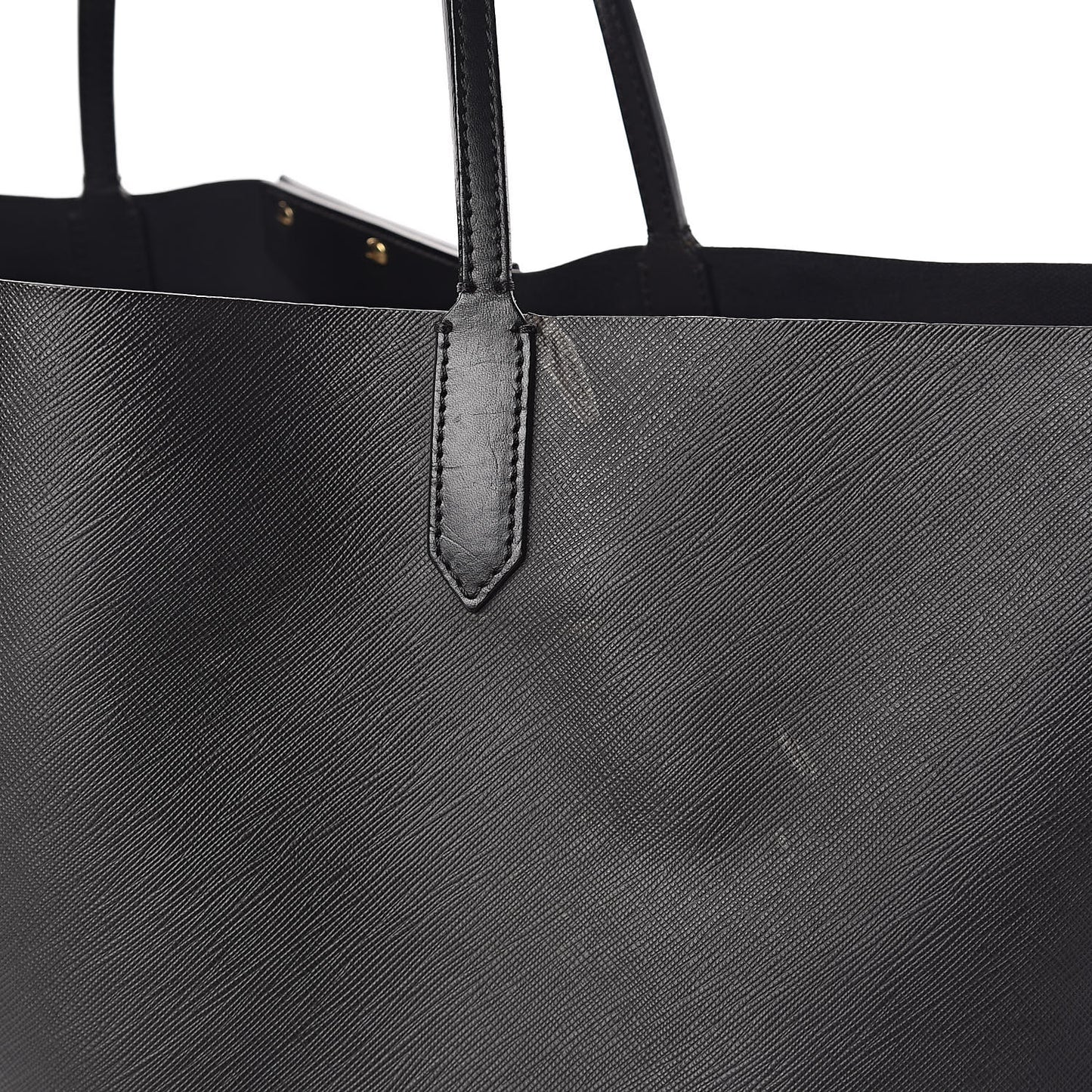 Textured Coated Canvas Bambi Print Large Antigona Tote Black