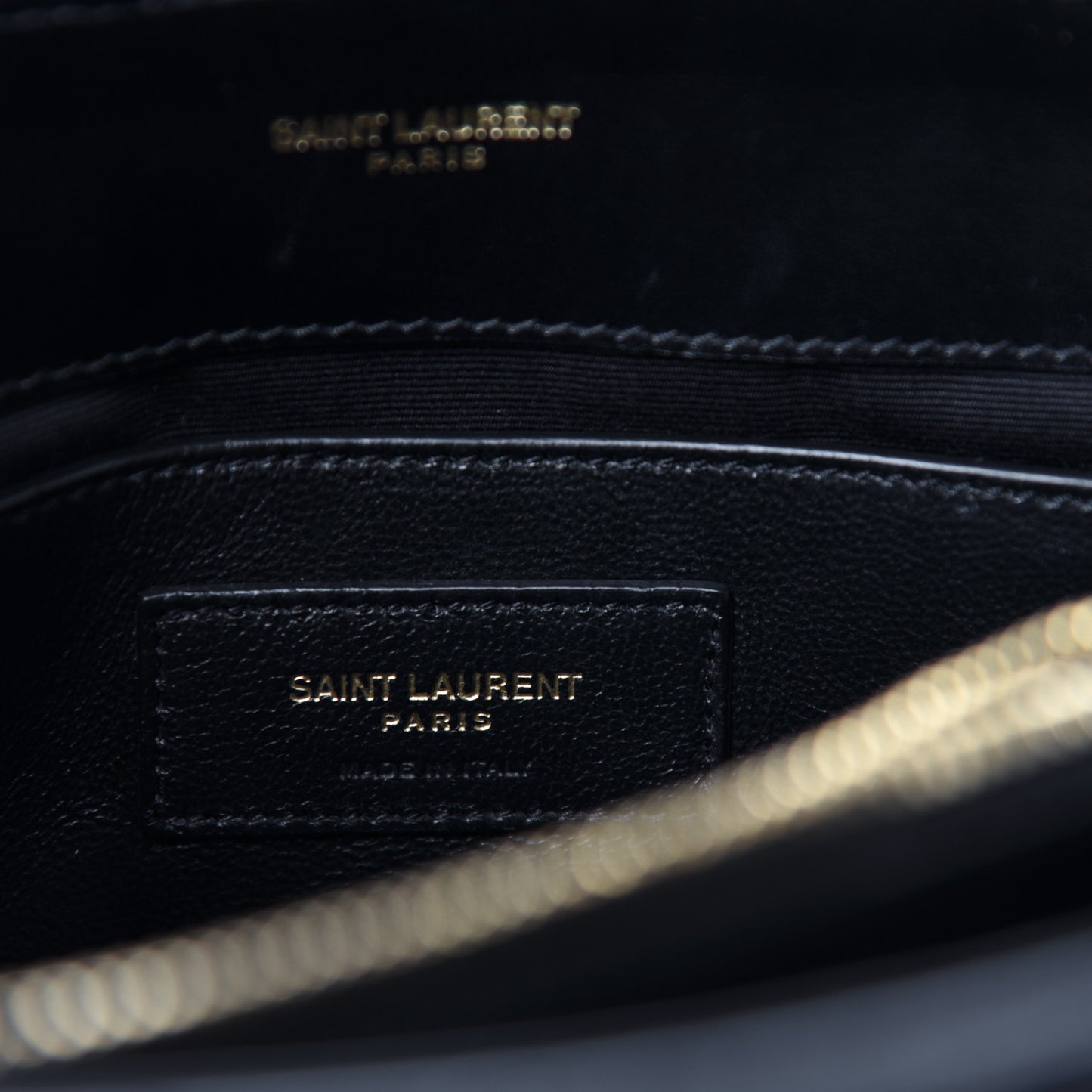 Calfskin Y Quilted Monogram Small Loulou Chain Satchel Black
