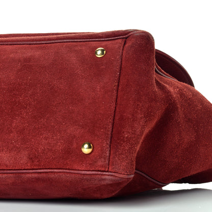 Gucci Suede Medium 1973 Top Handle Satchel Red 9 of 10
