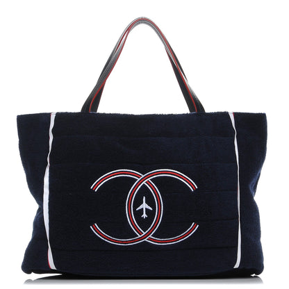 Chanel Reversible Airlines Tote Silver Navy 3 of 10
