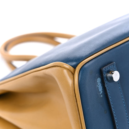 Hermes Box Horseshoe Birkin 35 Bleu de Prusse Curry 11 of 15