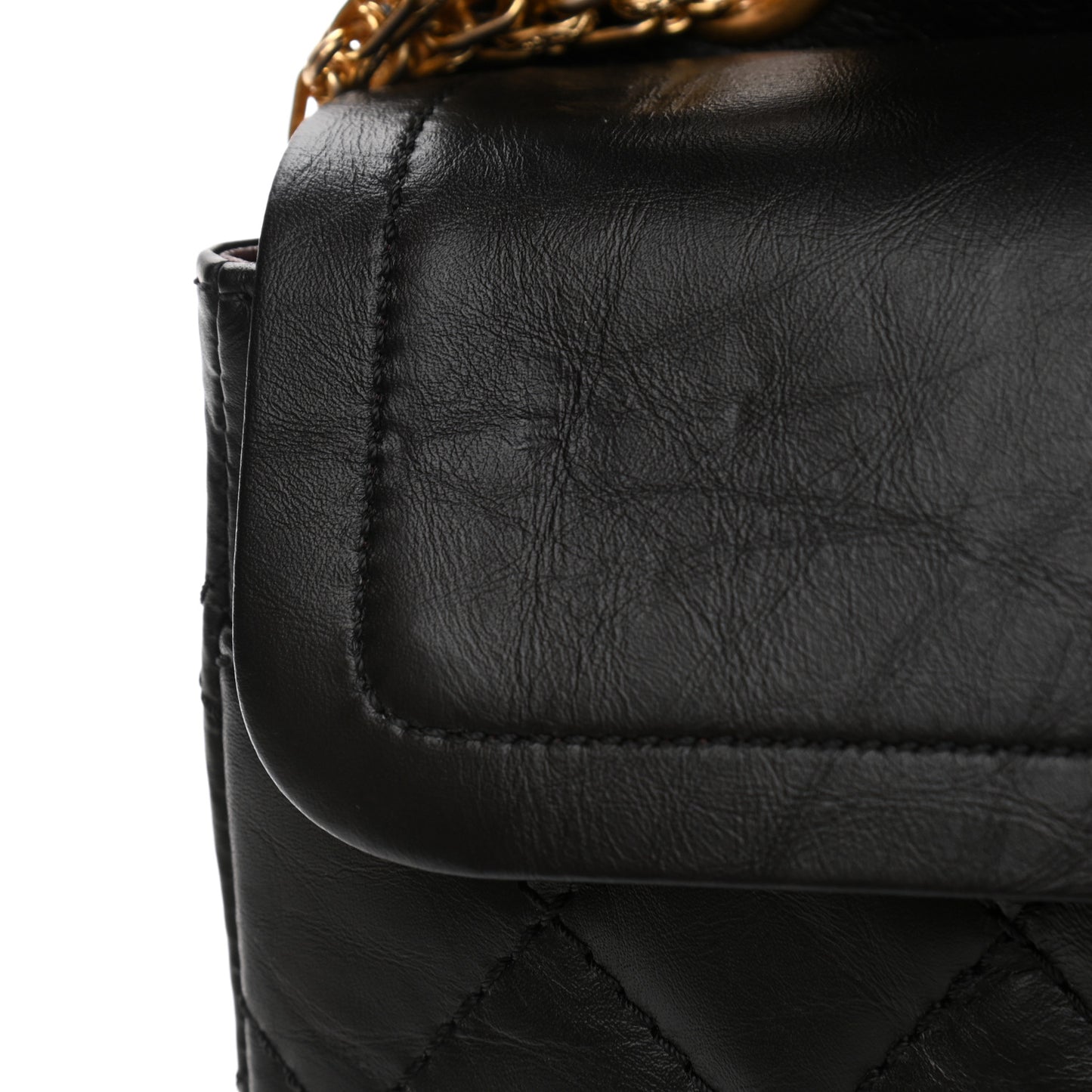 Aged Calfskin Quilted 2.55 Reissue 226 Flap Black