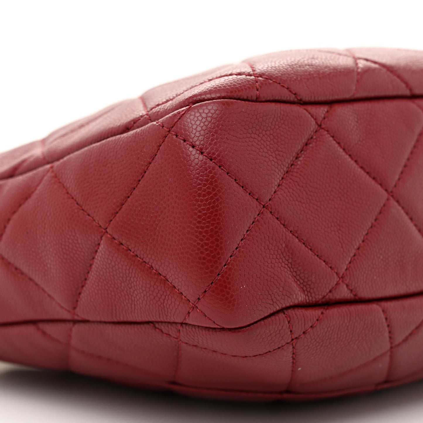 Caviar Quilted Twist Your Buttons Hobo Burgundy
