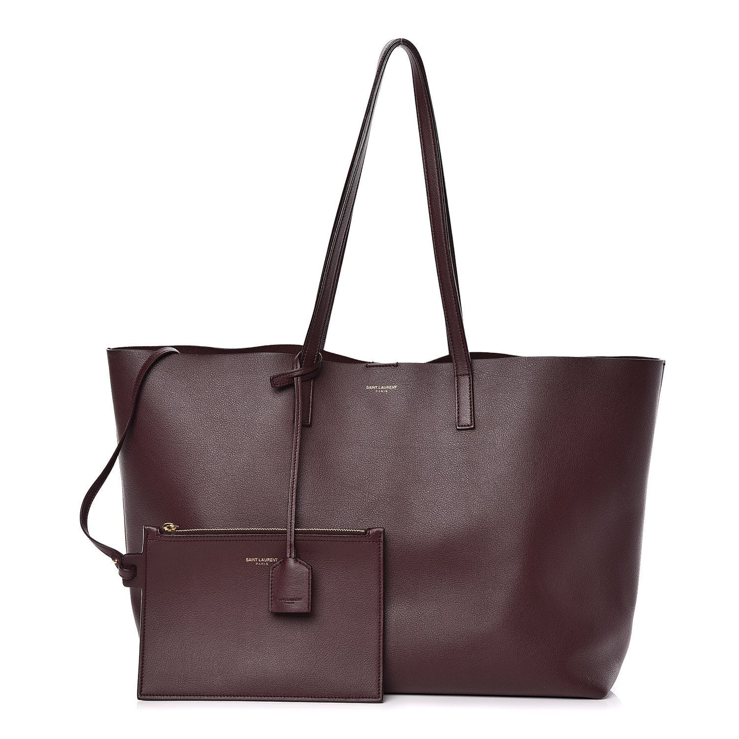 Calfskin Large Shopping Tote Bordeaux