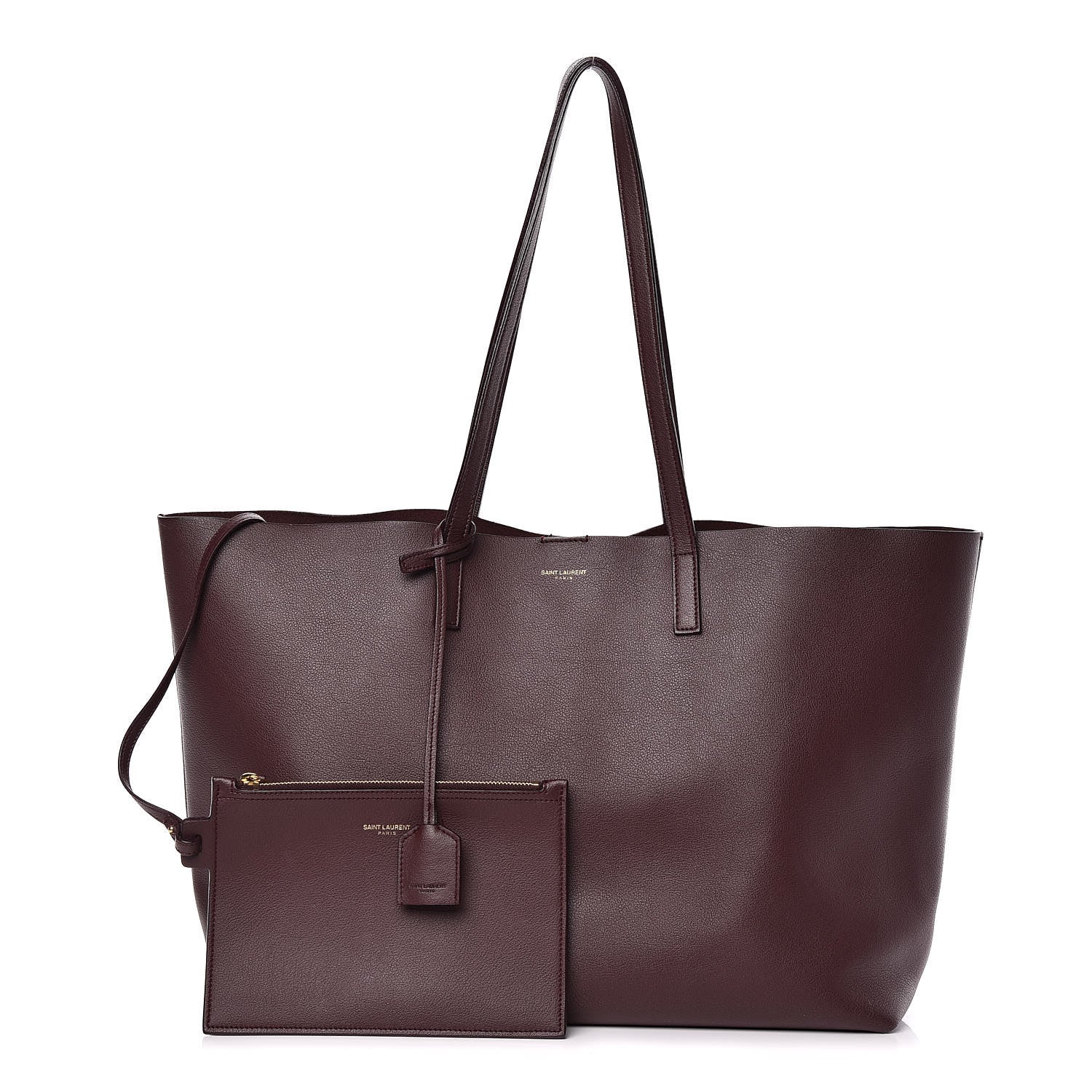 Saint Laurent Calfskin Large Shopping Tote Bordeaux 1 of 21
