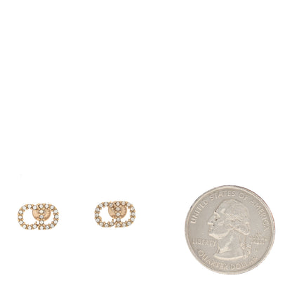 Christian Dior Crystal Clair D Lune Earrings Gold 2 of 4