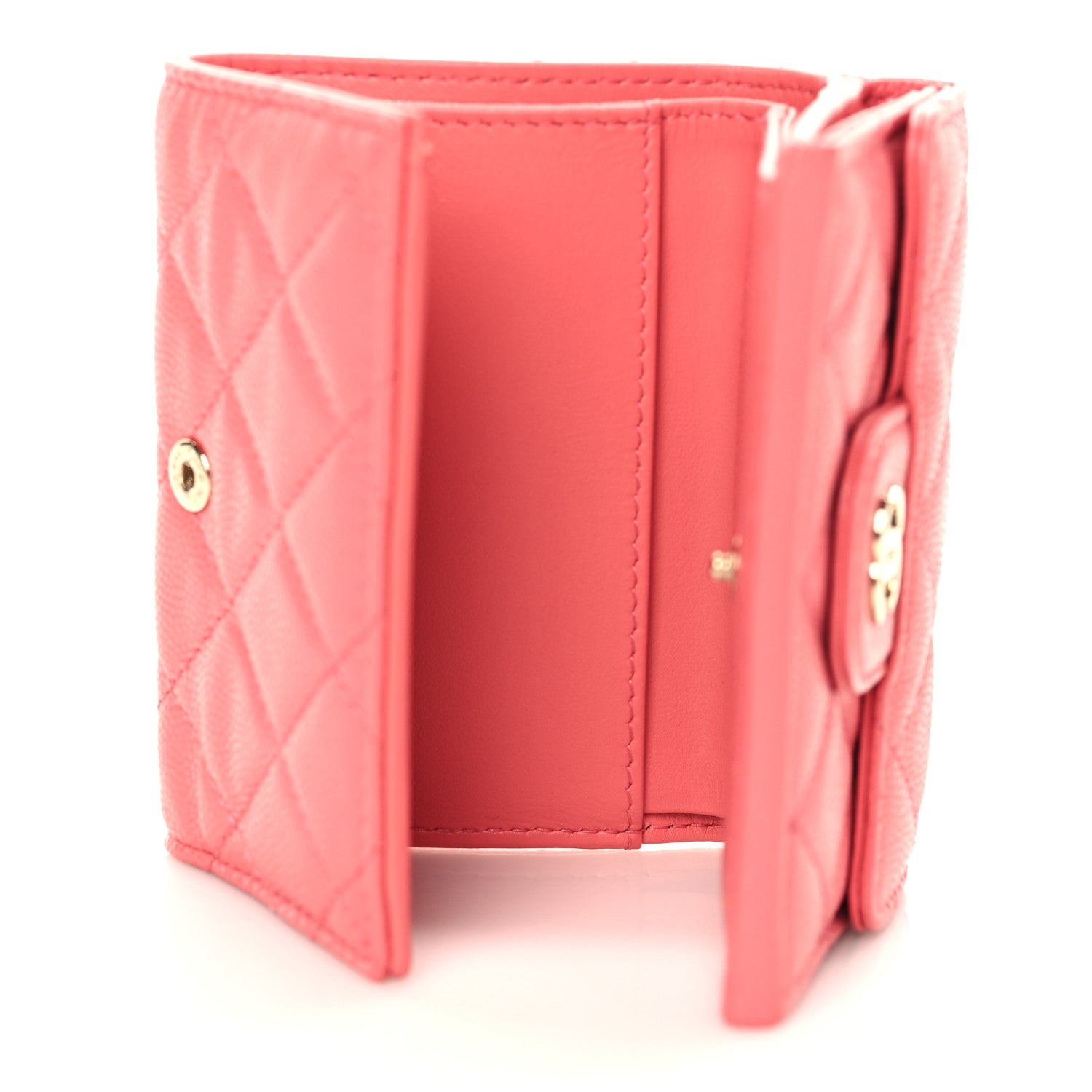 Chanel Caviar Quilted Double Flap Wallet Pink 5 of 7
