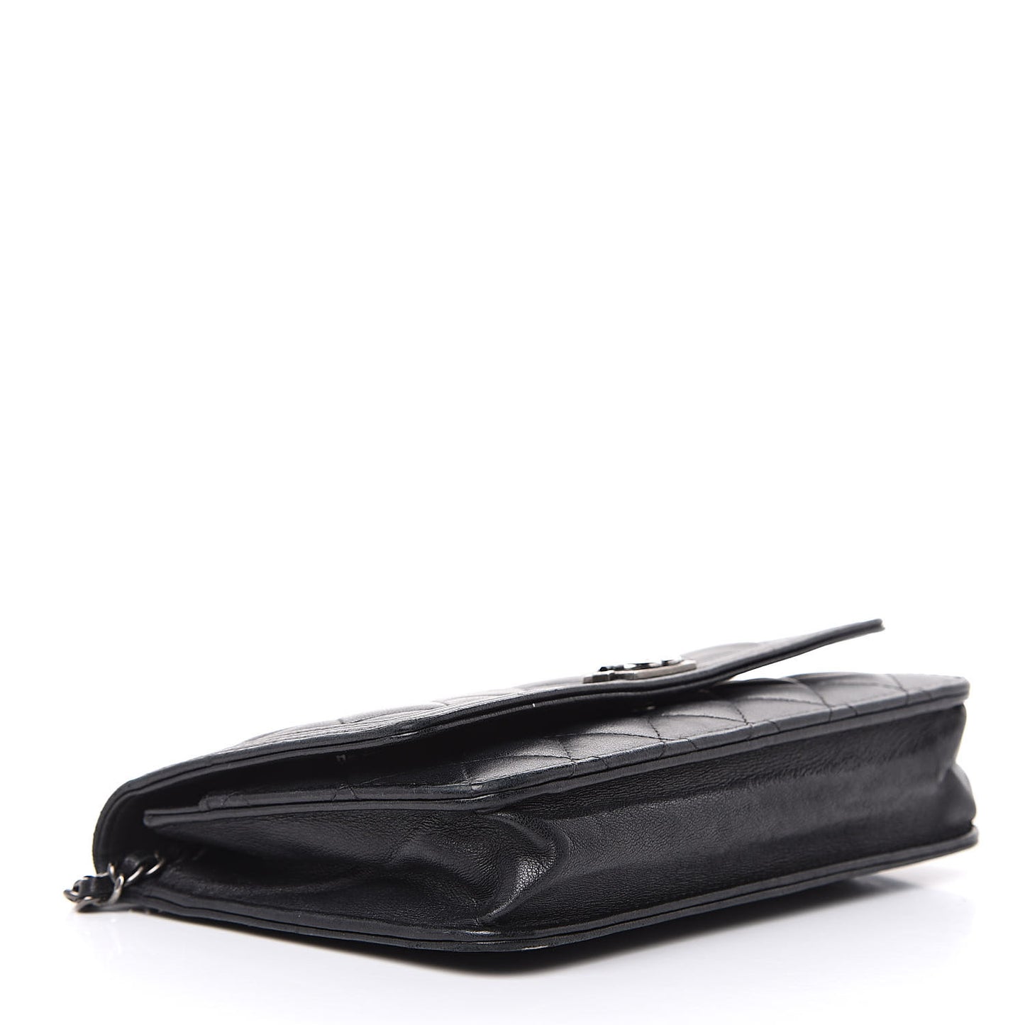 Lambskin Quilted Boy Wallet On Chain WOC Black