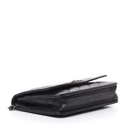Chanel Lambskin Quilted Boy Wallet On Chain WOC Black 4 of 18