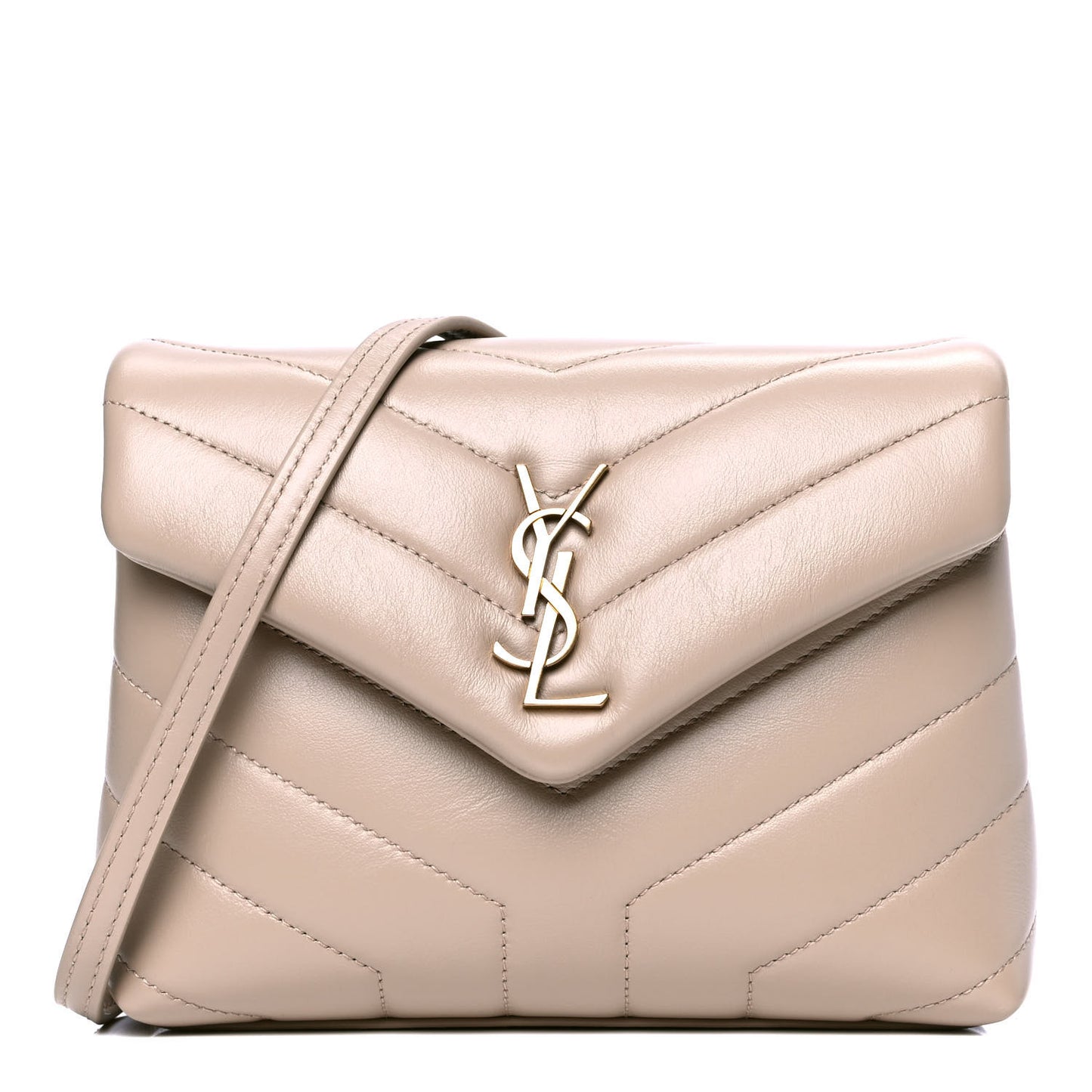 Calfskin Y Quilted Monogram Toy Loulou Crossbody Bag Dark Beige