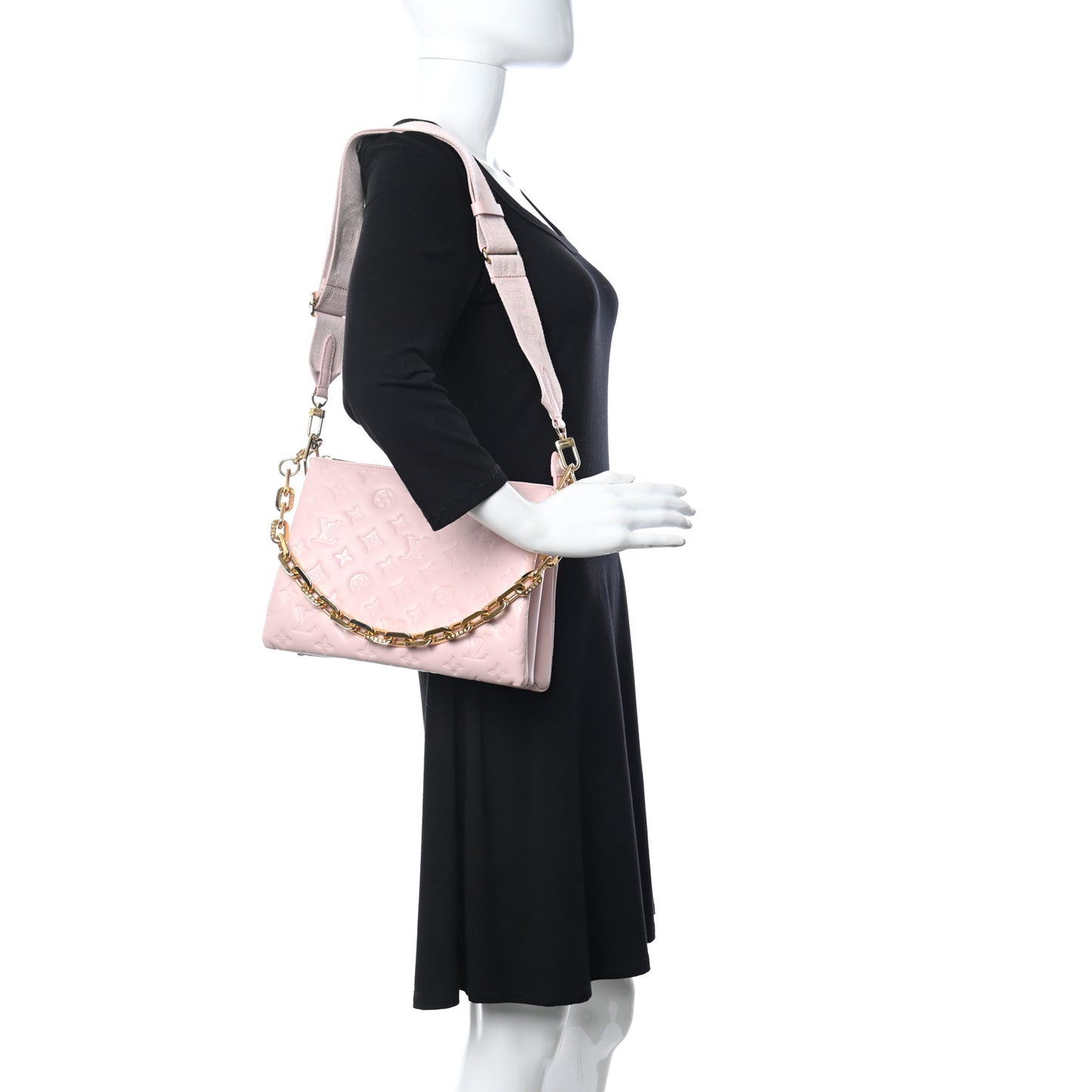 Lambskin Embossed Monogram Coussin PM Rose